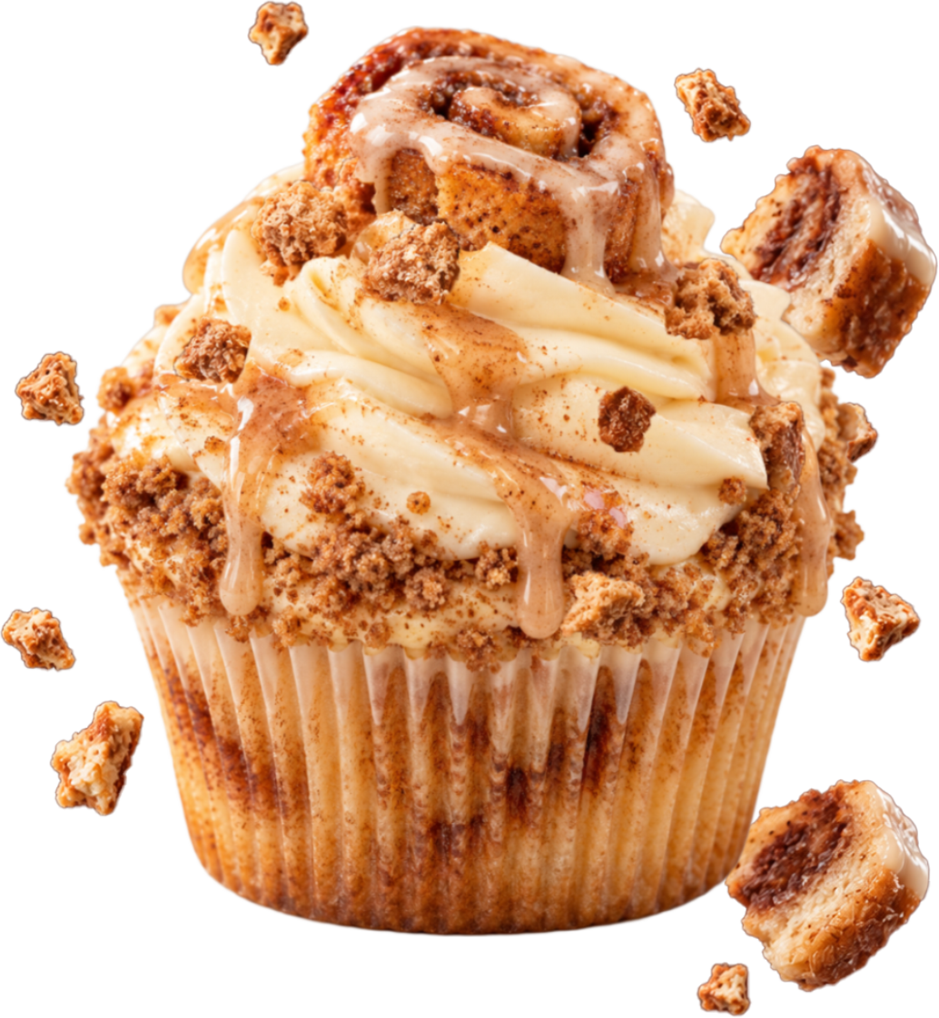 Cinnamon Roll Loaded Cupcake